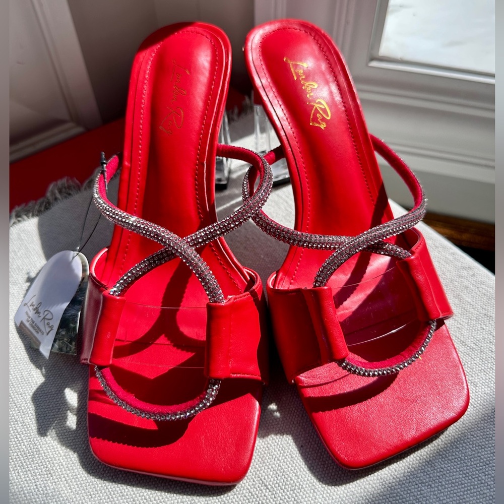 Sparkly Red and Rhinestone Heels